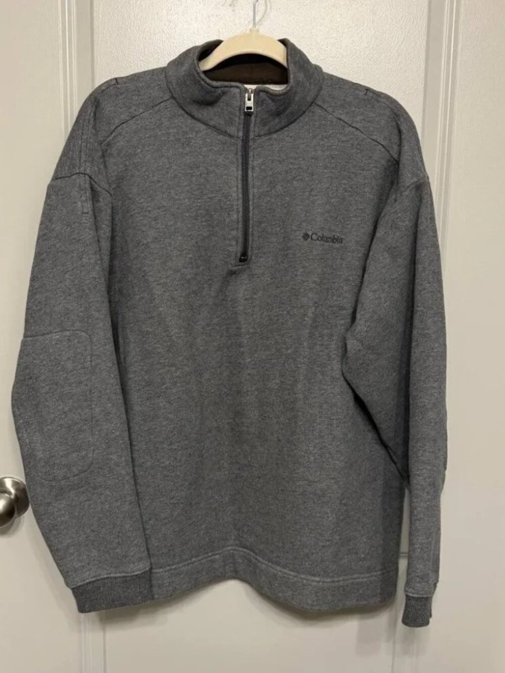 Columbia Men’s Large 1/4 Zip Pullover Heathered Gray Long Sleeve Sweatshirt